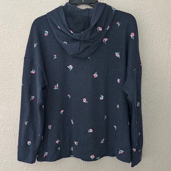 Women’s Croft & Barrow Floral Navy Hoodie Sweatshirt XXL - Picture 5 of 5